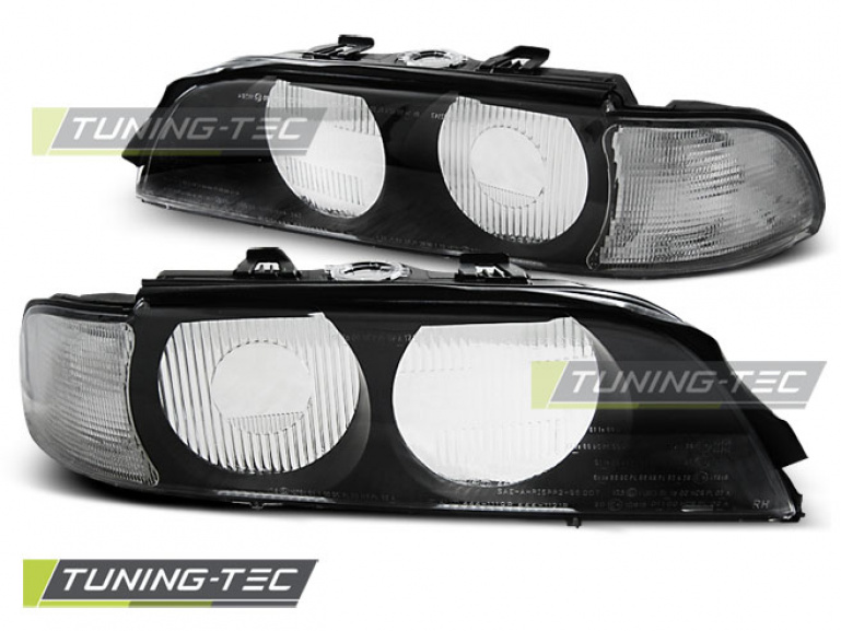 Upgrade Scheinwerferglas für BMW 5er E39 Lim./Touring 95-00 schwarz/weiß
